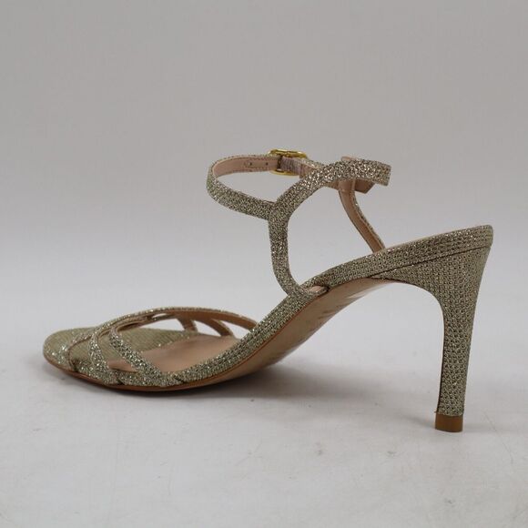 🔥Stuart Weitzman Starla 80 Strappy Stiletto Pumps, Gold Glitter 6US MSRP$425🔥 - Picture 4 of 9